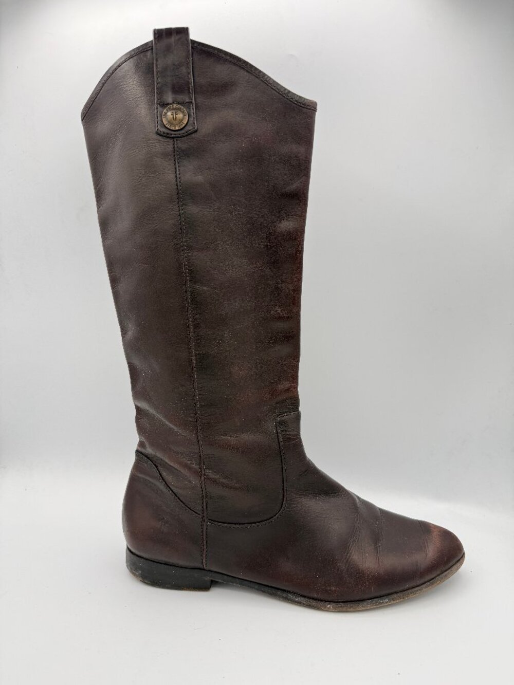 Frye Cindy Pull On Western Casual Dark Brown Flat AS IS NEED RESOLE 8